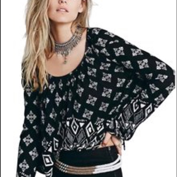 Free People Tops - Free People | Tribal Boho Cropped Long Sleeve